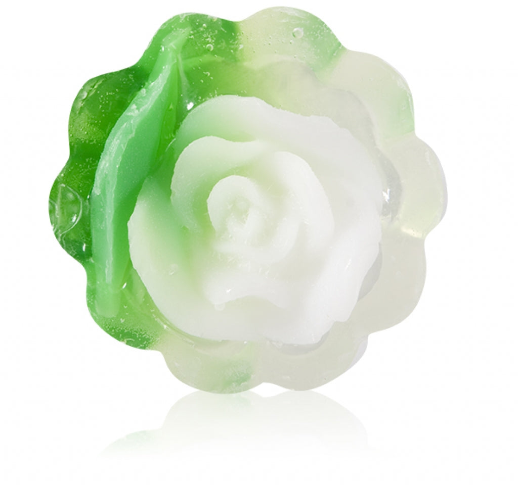 GLYCERINE SOAP "Rose fantasy" - Small basket 20 g.-moulded - white